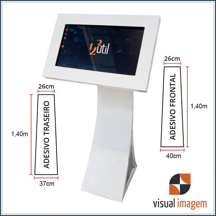 Aluguel de Totem Interativo Horizontal Curvo 24"