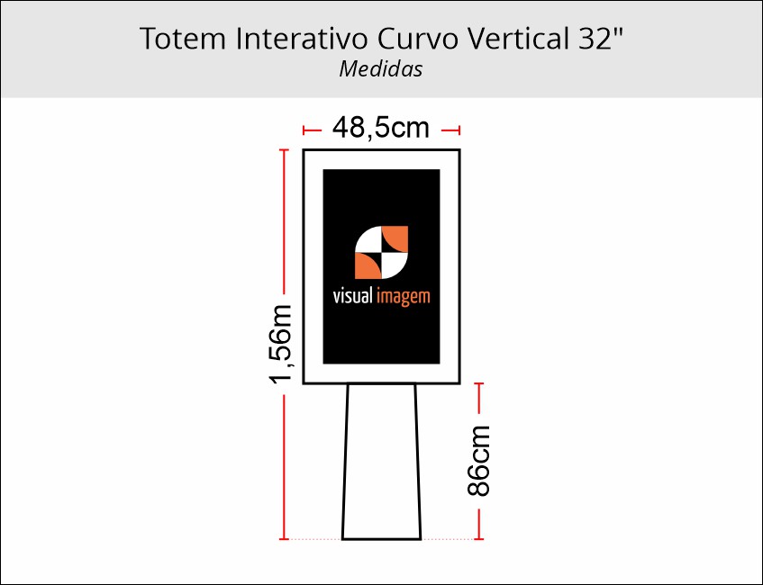 Aluguel de Totem Interativo Vertical Curvo 32